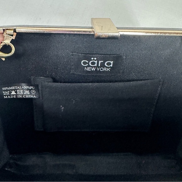 CARA New York Black Gold Trim Hard Case Clutch or Crossbody - Picture 14 of 16